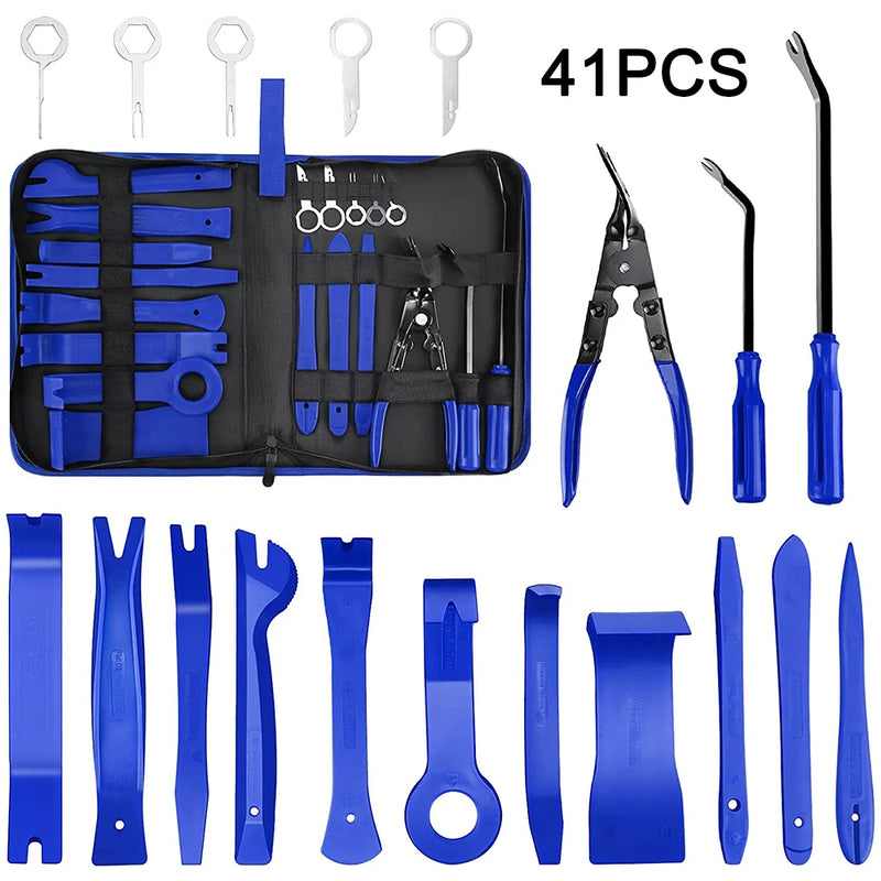 Car Trim Removal Tool 41/11/5Pcs Trim Puller Tool Kit Pry Tools Set for Trim Clip Pliers Fastener Plastic Rivets Removal Kit