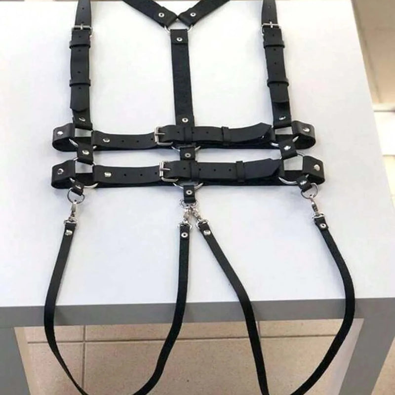 Women Trend Punk Belt Suspenders Chest Fashion Leather Waist Female Street Style Decoration Gothic - Visuel 6 | SAMAG