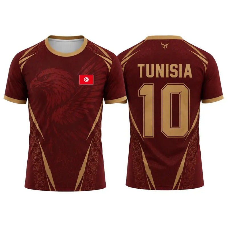 Tunisia Flag Print Jersey Men Outdoor Sports Soccer Training Uniform Men's And Women's Quick Dry Breathable O-neck Short-sleeved