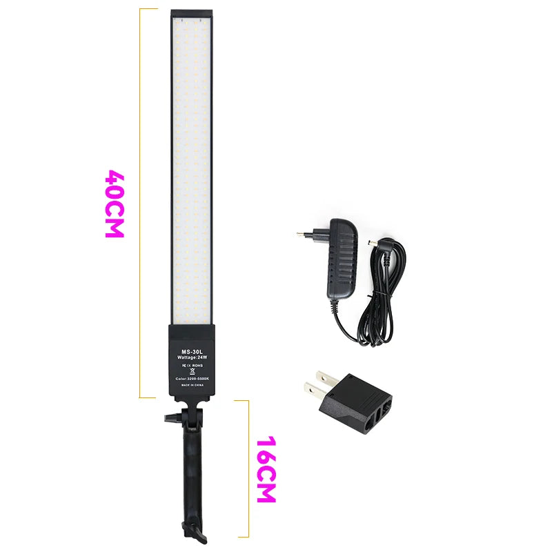 Photography Studio LED Lighting Kit Dimmable LED Video Light Handheld Fill Light With Light Stand 24W 3200K-5500K Photographic