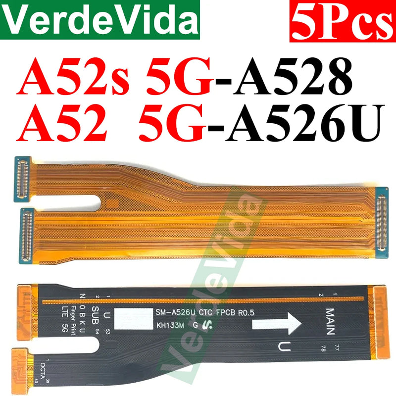 5pcs Main Motherboard Connector Board Ribbon Flex Cable For Samsung A33 A53 A15 A25 A35 A55 A24 A34 A54 A22 A32 A52 A72 Cable