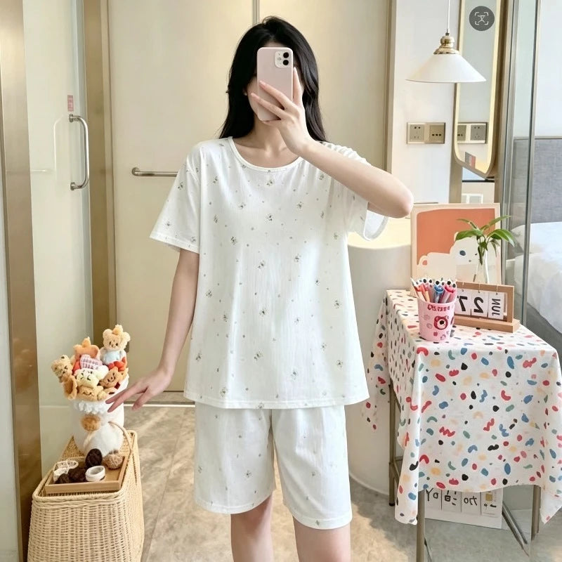 Women's Summer Thin Pajama Set, Short‑Sleeve | SAMAG