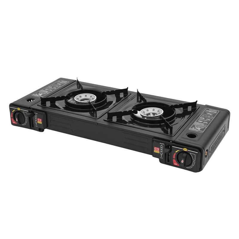 Portable Camping Stove with Storage Case, 2 Burner - View 6 | SAMAG