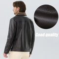 Faux Fur Faux Leather Men Jacket Thickened Plush Lining Warm PU Leather Jacket Brown Leather Jacket Winter Faux Fur Collar Coat
