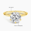 SDOOU Elegant 14K Gold Filled Six Claw Solitaire Moissanite Ring 1/2/3ct D VVS1 Round Cut  Everyday Wear Jewelry Gift for Women
