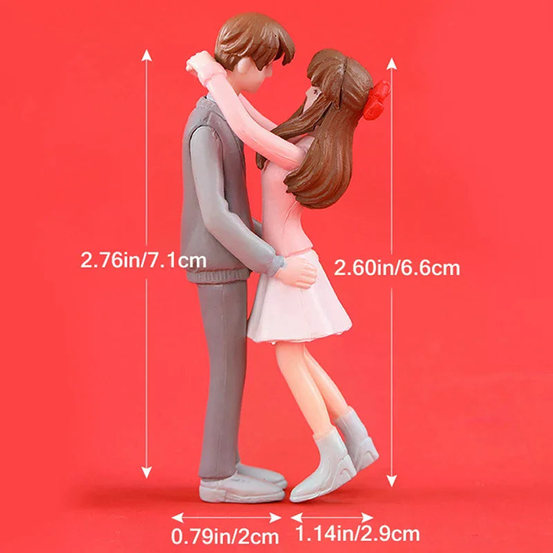 Romantic Couple Figurines Garden Decor Micro Landscape Miniature Home Decoration DIY Craft Pendant Set Outdoor Scene Gift