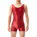 Mens Undershirts Leotard Sleeveless Glossy Elastic Seamless Bodysuits Wrestling Singlet Bodywear Lingerie Sheer Gay Jumpsuits