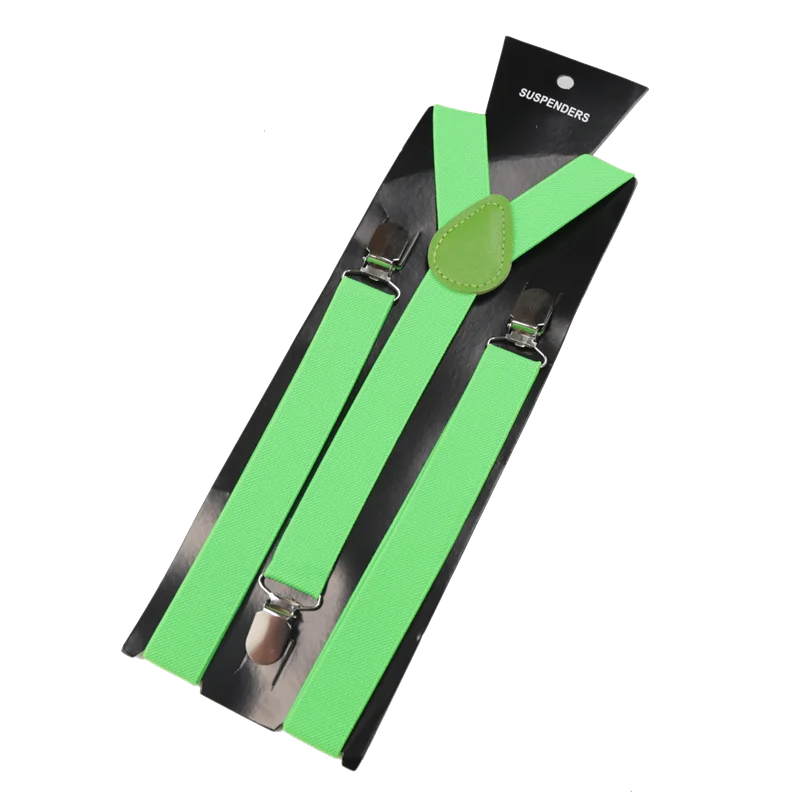 Unisex Elastic Leather Suspenders Braces Men Women Gift Black Blue Red Adjustable Straps for Wedding Suit Skirt Accessories