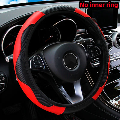 PU Carbon Fiber Leather Car Steering Wheel Cover | SAMAG