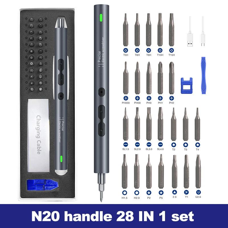 28/62 in 1 Electric Screwdriver Set Precision Power Tool Kit Rechargeable Wireless Mini Small Bits for - View 12 | SAMAG