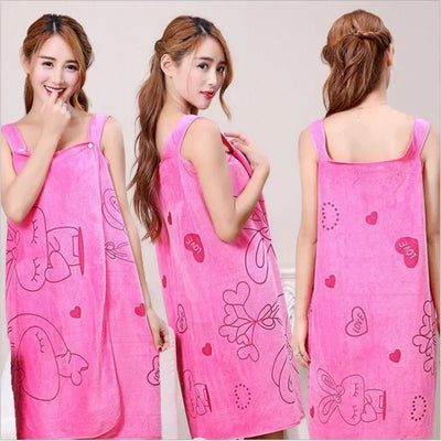 Women Bathrobe Wearable Bath Towel Superfine Fiber Soft | SAMAG