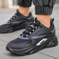 Men Chunky Platform Sneakers Breathable Mesh Patchwork Casual Shoes Thick Cushion Non Slip Walking Shoes Lace Up Fashion Streetw