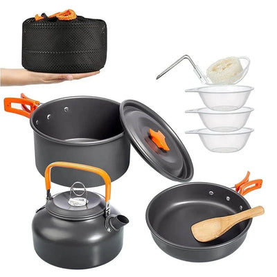 Camping Cookware Kit Outdoor Cooking Set Aluminum Pot | SAMAG