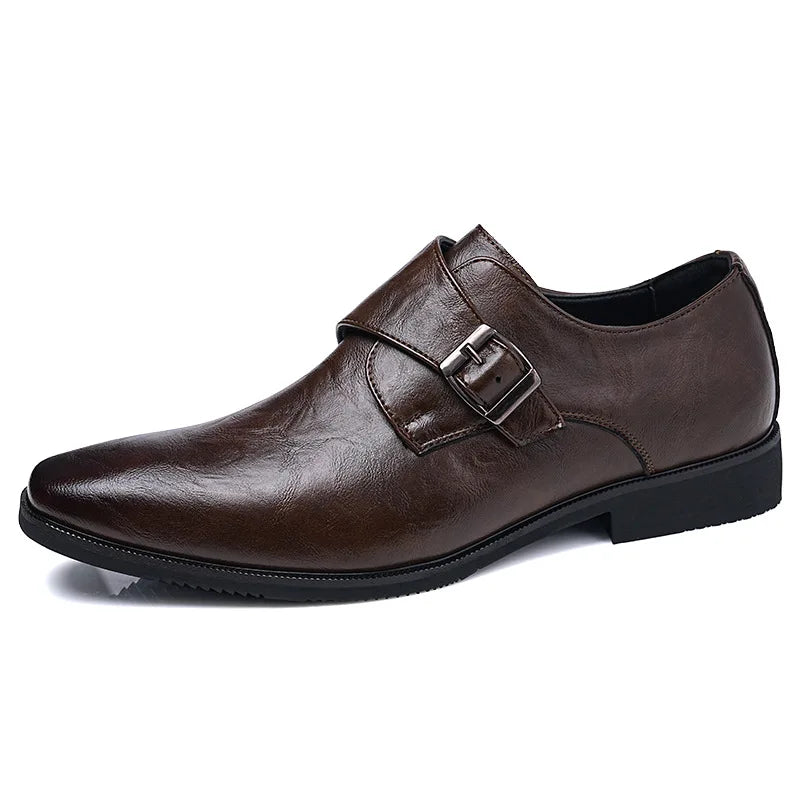 Men's business leather shoes, formal wear, pointed-toe British trend, comfortable and breathable dress shoes