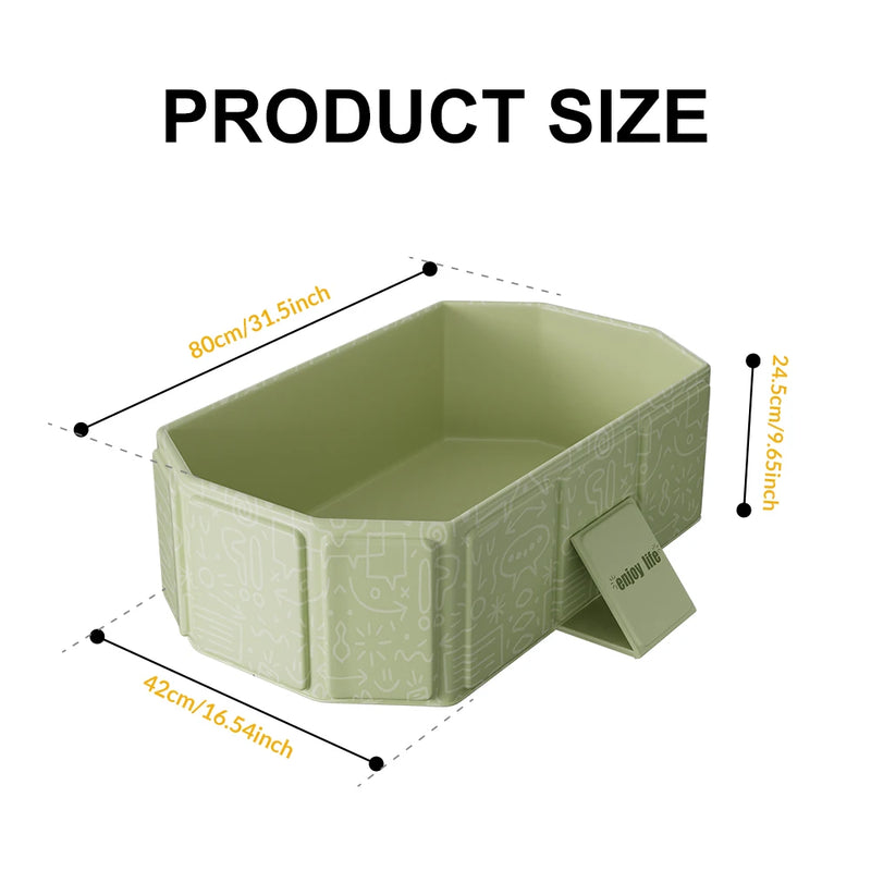 1pc Baby Bath Basin Foldable Bath Basin Easy To Store Simple Bathtub Convenient To Carry For Indoor And Outdoor Use