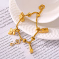316L Stainless Steel Charm Bracelet For Women 18K Gold Plated Waterproof No Tarnish Multiple Different - Visuel 3 | SAMAG