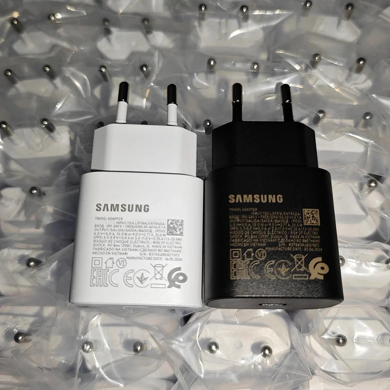 Original 25w Samsung Charger Super Fast Charge Type C Adapter Samsung Galaxy S25 S24 FE S23 S22 A35 A34 Z Fold Z Flip 7 6 5