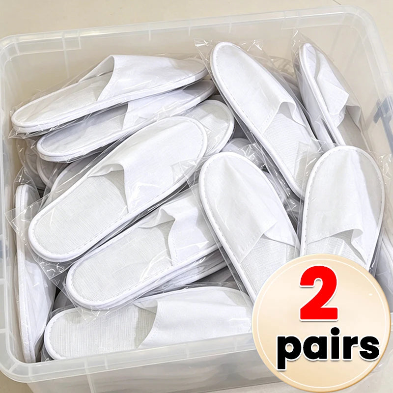 40pairs 2026 White Hotel Slipper Unisex Disposable Slippers for Home Guests Non-Slip Bathroom Spa Slippers Shoes for Men Women