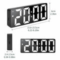 Modern LED Mirror Alarm Clock, Electronic Digital Clock, RGB Silent Non-ticking, Modern Bedroom Dorm Decor