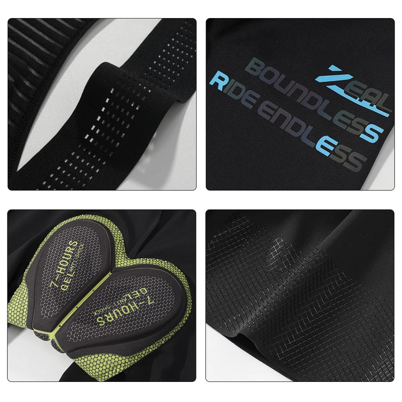 Men's Cycling Bib Shorts Seamless Outdoor Wear Bike Ride | SAMAG