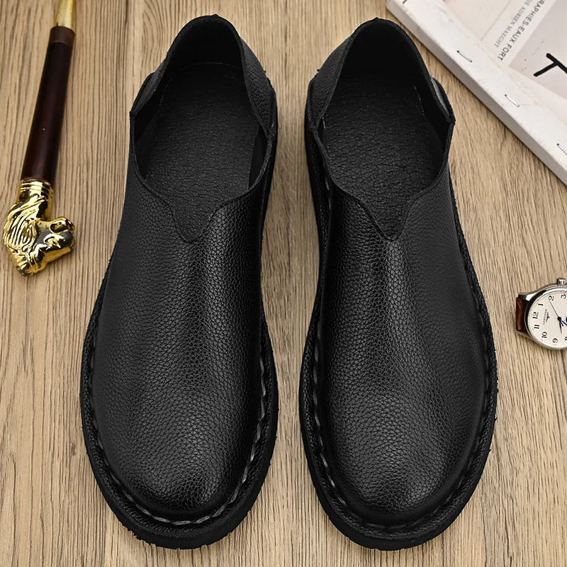 Genuine Leather Mens Shoes Fashion Men Casual Shoes Business Male Loafers Driving Shoes Soft Leather Flats Comfortable Moccasins