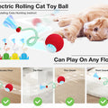 Cat Toys Interactive with 3 Play Modes, Automatic Cat Toys, Electric Moving Ball for Indoor Bored Kitten & Adult Cats