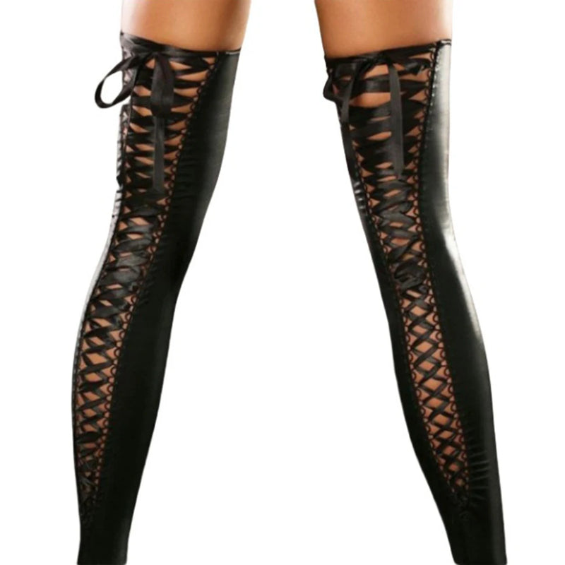 Night Club Casual Outing Women Stockings Long Socks Polyester Summer Club Lingerie Patent Leather Sexy Solid Color