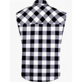 Men's Summer Sleeveless Vests Turn-down Collar Shirts sports Vest Single-breasted Plaid Tank Top cardigan Casual Vests Men tops