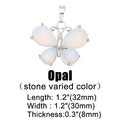 OCESRIO Vintage Natural Stone Butterfly Pendant for Necklace Copper Amethyst Reiki Pendulum DIY Jewelry Making Supplies pdta921