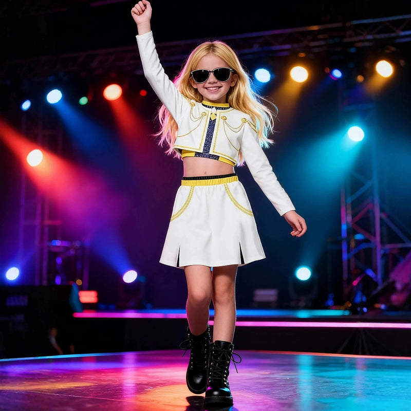 Kids Girl Kpop Stage Performance Costume Hip Hop Outfit - View 6 | SAMAG