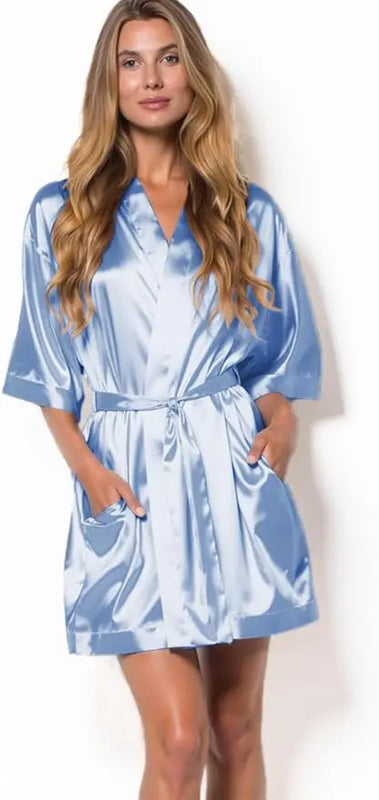 Hot Women Short Silk Bridesmaid Bride Robe Sexy Satin | SAMAG