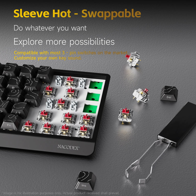 AJAZZ NK68V2 Single-Mode Wired Mechanical Keyboard Portable Gaming Keyboard RGB Hot-Swappable PC Lightweight Mechanical Keyboard