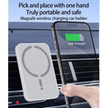 Magnetic Wireless Car Charger Air Vent Clip Phone Holder For Magsafe iPhone 17 16 15 14 13 12 Pro Max Fast Car Charging Stand