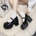 Ladies Spring Autumn New Leather Shoes Fashion versatile hotgirl single footwear Vintage Mary Jane pumps Casual women high heels