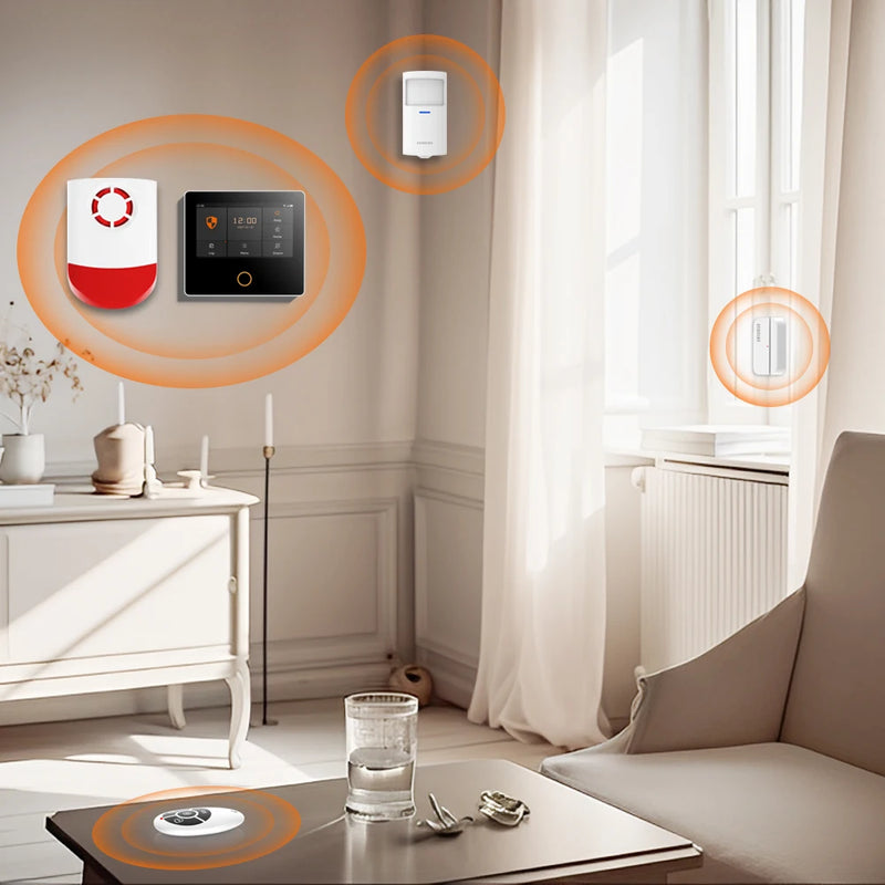 Staniot H502 Alarm System for Tuya Smart Home Burglar Security WiFi Wireless Kit Built-in Siren Works with Alexa APP Control