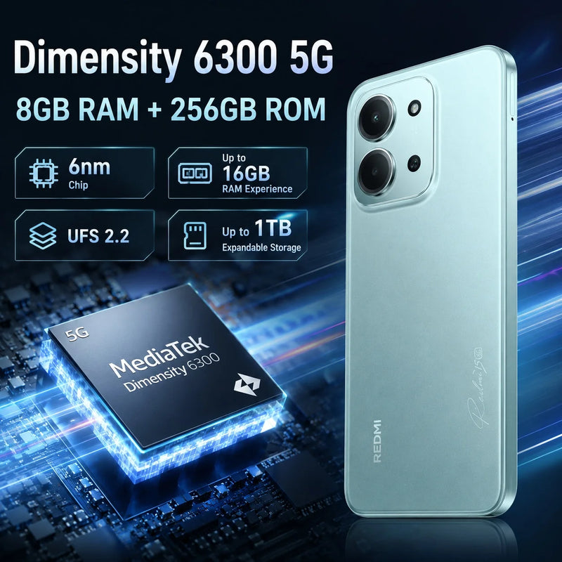 2026 new Redmi 15C 5G 8GB+256GB Smartphone, Dimensity 6300, 120Hz Display, 50MP AI Camera, 6000mAh Battery, 33W Turbo Charge