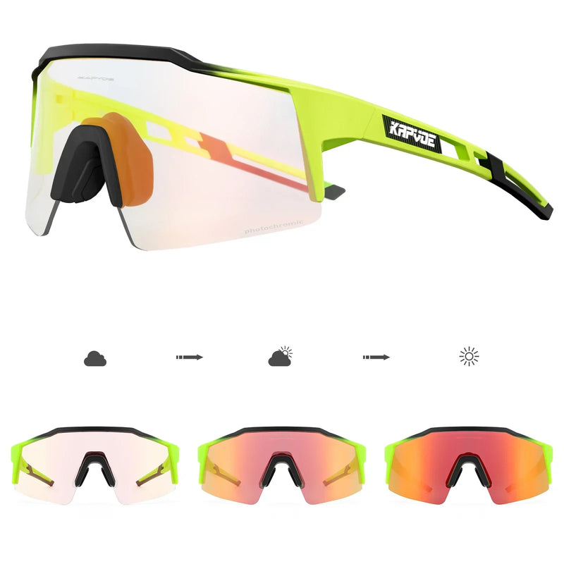 Kapvoe Red Photochromic Cycling Sunglasses for Men Blue | SAMAG