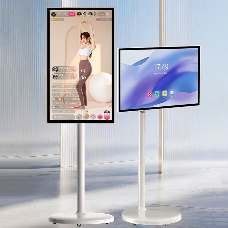Portable Tv 27 Inch 32 Inch Incell Display Lcd Touch Screen Indoor Android 11 Portable Smart Tv  Monitor on Wheels Touchscreen