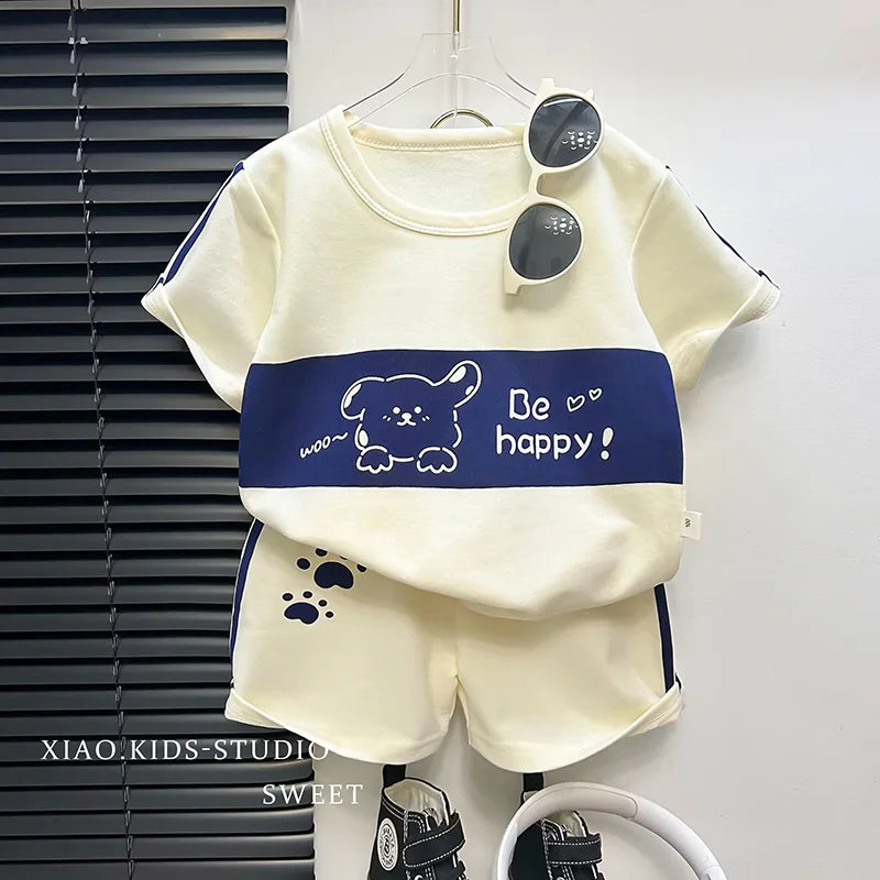 Trendy Clothing New Child Short Sleeve Striped Suits Boys - View 4 | SAMAG