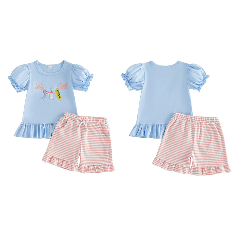 Girl s Back to School Outfit Cute Ruler Bow Embroidered - View 3 | SAMAG