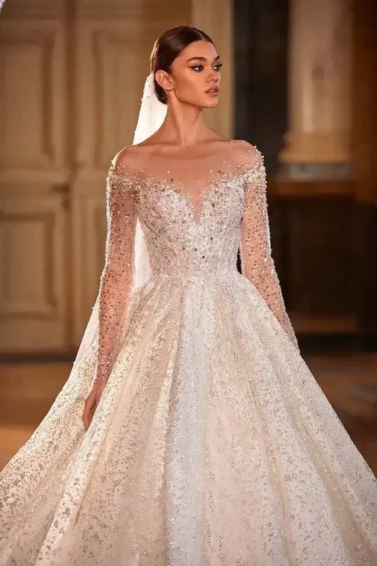 Customzied Luxury Wedding Dresses for Princess Sparkling - View 2 | SAMAG
