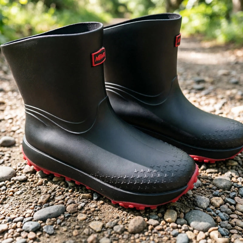 Men's Workwear Style Rain Boots High-Quality for Outdoor Work Commuting Fishing Kitchen Use