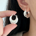 VENTFILLE 925 Sterling Silver CZ Star Moon Asymmetric Hoop Earrings for Women Girls Gold Silver Color Party Jewelry Gifts