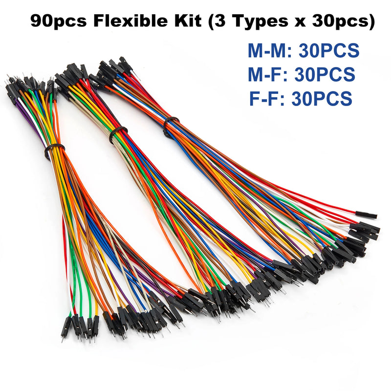 40-120Pcs 10cm 20cm 30cm Dupont Cable Line Jumper Wire Kit Male Female 24AWG Copper Long Ribbon Connector Set for DIY Breadboard