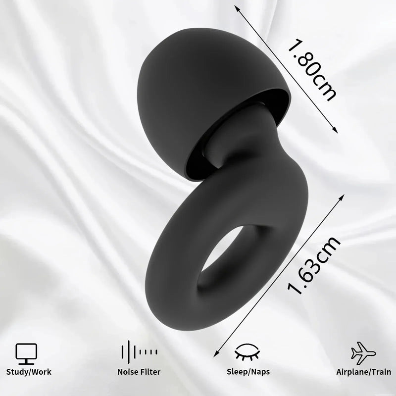 Quiet Ear Plugs for Noise Reduction – Super Soft, Reusable Hearing Protection for Sleep,Swim, Work 8 Ear Tips in XS/S/M/L