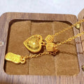 Fine 18 K Gold Color Heart Shape Pendant Necklace for Women Wedding Birthday Not Fade Jewelry Chain Gifts