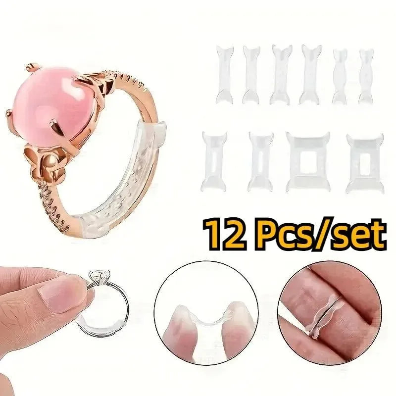 12Pcs 1 Set Ring Adjustment Pad Size Adjuster Fixed Reduction - Visuel 3 | SAMAG
