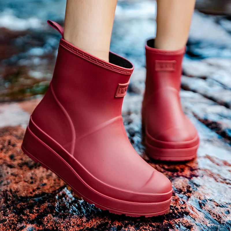 Men Women's casual rain boots Four Season lightweight waterproof anti-slip outdoor fishing shoes couple comfort garden rain shoe