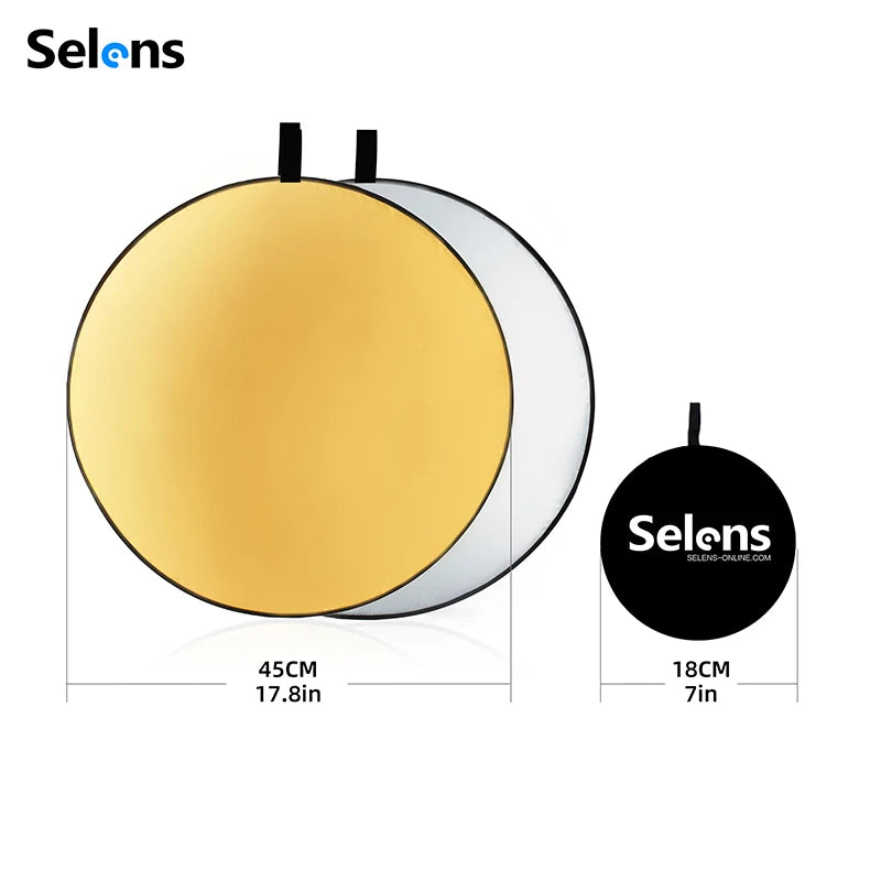 Selens 5 in 1 Collapsible Reflector Board Oval Portable Light Diffuser With Bag for Photo Studio Live Photography Kits 반사판