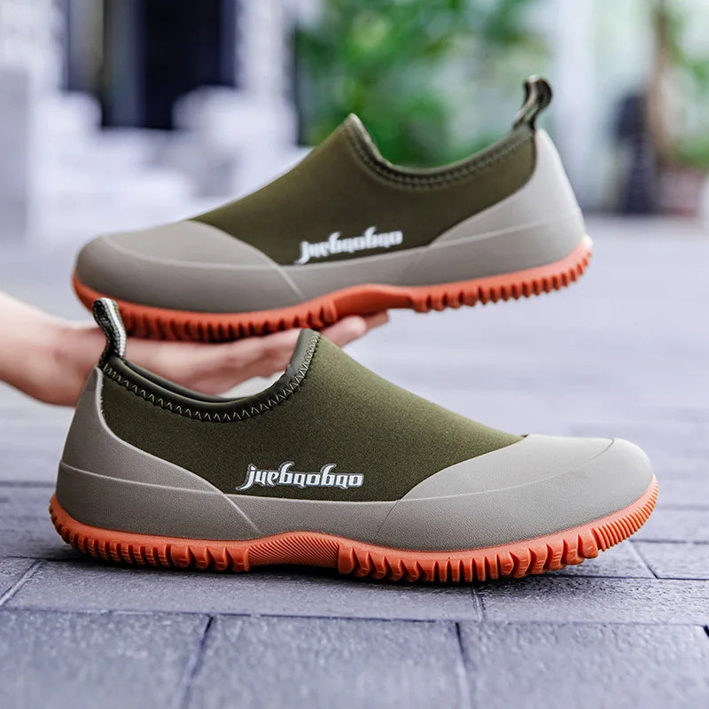 Fashionable Men's Shallow Mouth Anti-slip Rain Boots Short Tube Waterproof Rain Boots Fishing Spring Summer Autumn Rubber Shoes